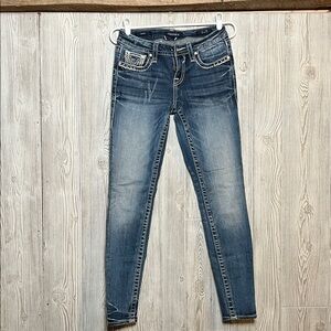 Vigoss Dark Blue Denim Jeans with Studded Details skinny Size 2